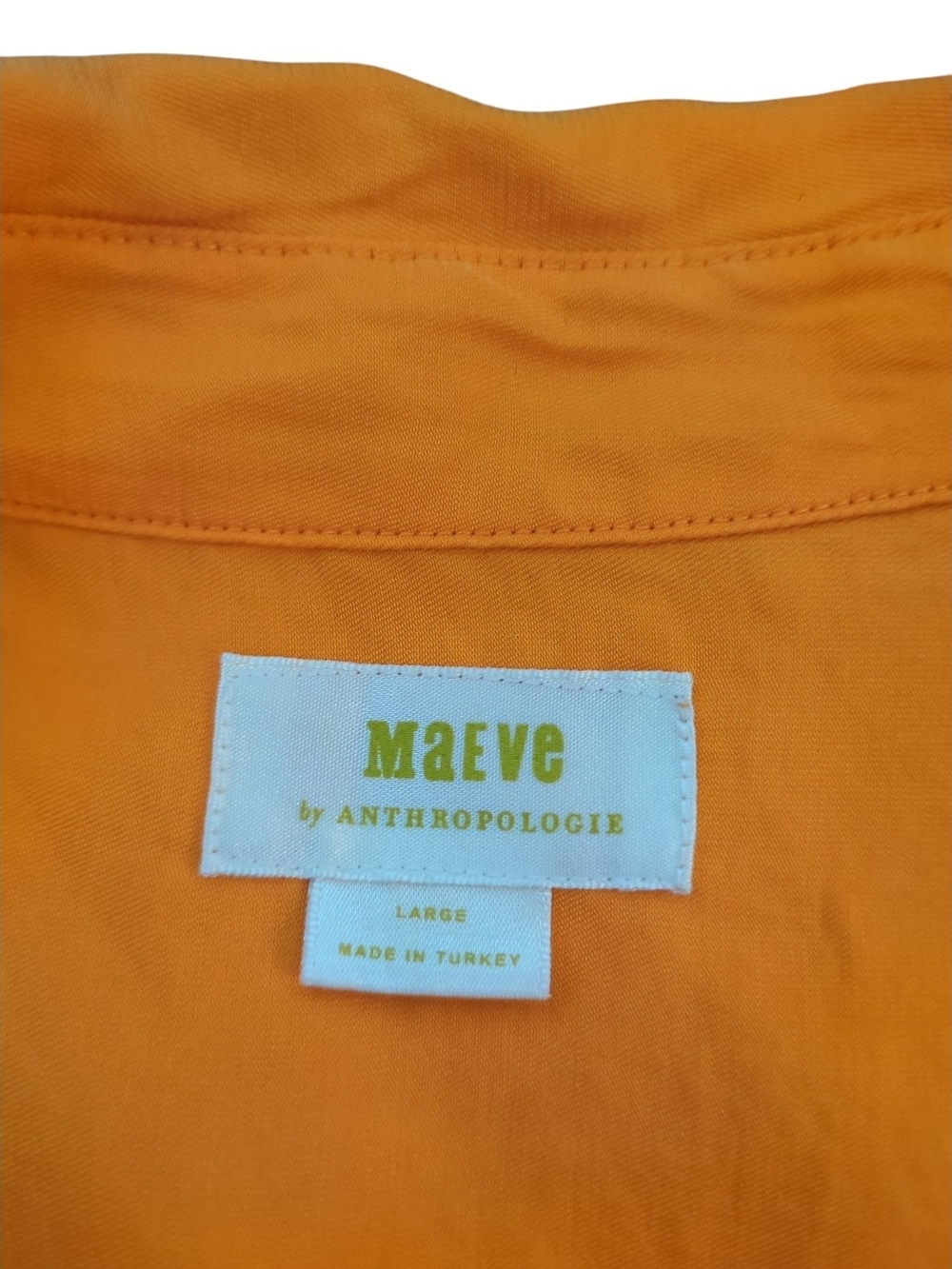 Anthropologie Maeve Tangerine Oversized Button Down Utility Shirt L Dopamine - Picture 5 of 8